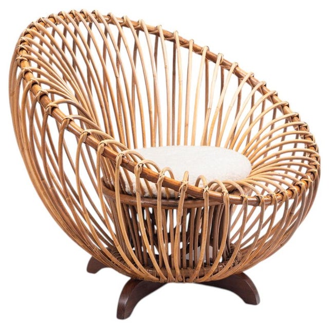 Lounge Chair in Rattan and Teak in the style of Franco Albini, Italy, 1950 For Sale - Image 15 of 15