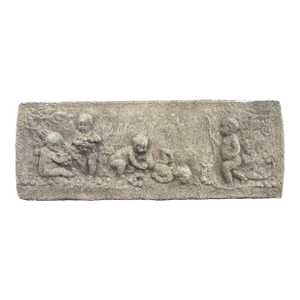 Heavy Concrete Garden Relief Sculpture of Playful Children