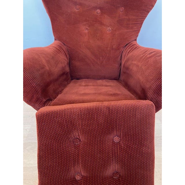 Red Mid-Century Swivel Lounge Chair, Former Czechoslovakia, 1970s For Sale - Image 8 of 9