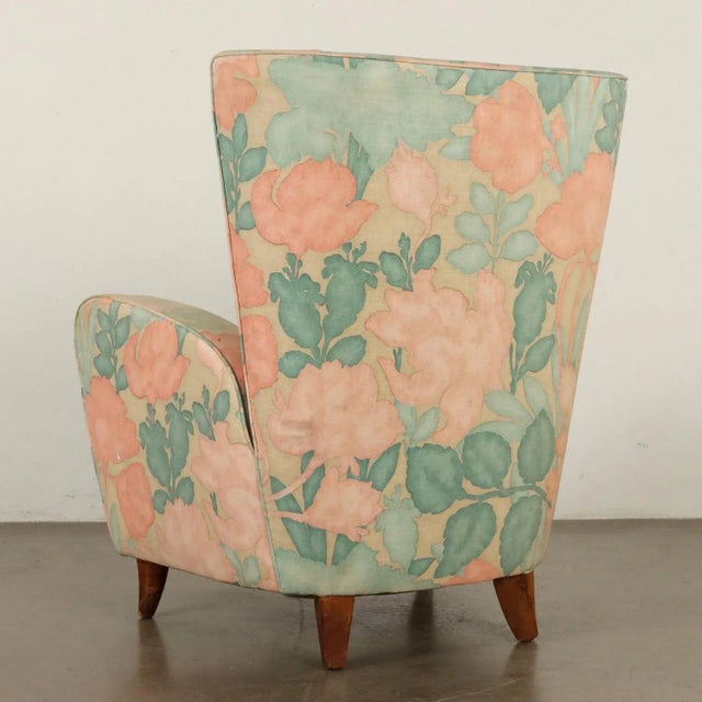 Set of Vintage Bergère Armchairs in Fabric, Italy, 1950s For Sale - Image 9 of 11