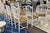 Late 20th Century Vintage Painted French Country Sheaf-Back Dining Chairs With Rush Seats - Set of 8 For Sale - Image 5 of 14
