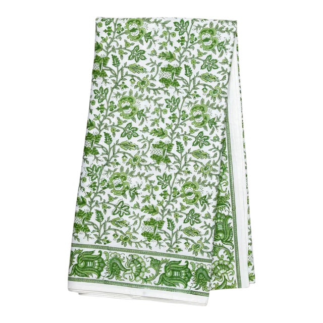 Aria 10-Seat Green Tablecloth For Sale