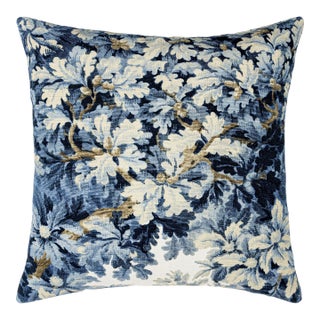 Scalamandre 22" x 22" Bois De Chene Pillow in Ultramarine For Sale