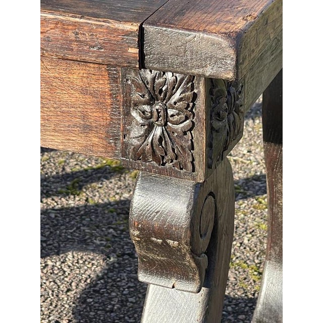 Wood Farmhouse Dining Room Table For Sale - Image 7 of 9