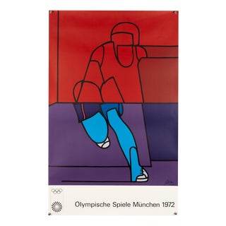 Munich Olympics Serigraph Poster by Valerio Adami, 1972 For Sale