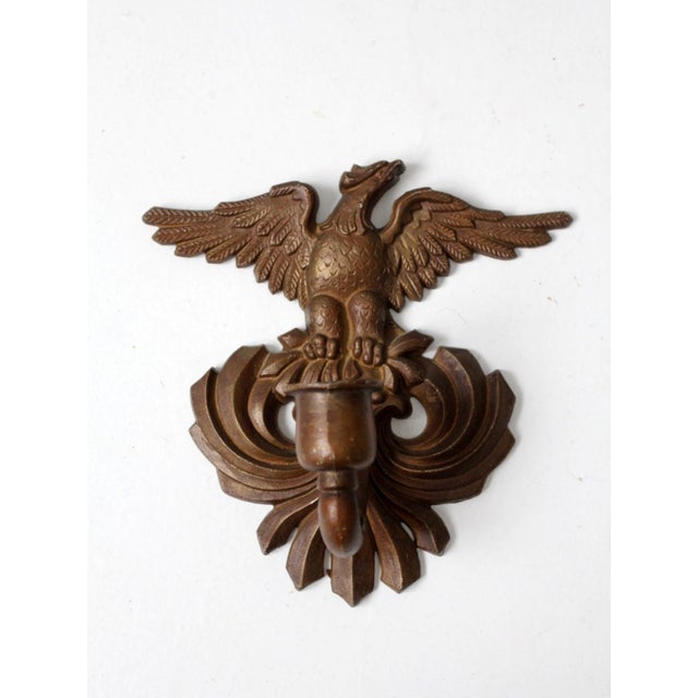 Vintage Federal Revival Eagle Wall Candle Sconces Pair For Sale - Image 10 of 14