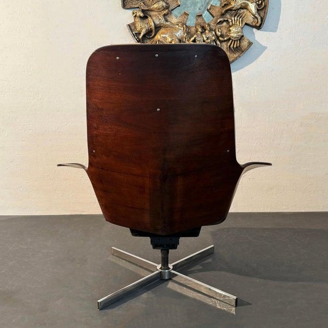 1960s 1960s Mid-Century Modern Leather "Mr. Chair" by George Mulhauser for Plycraft For Sale - Image 5 of 10
