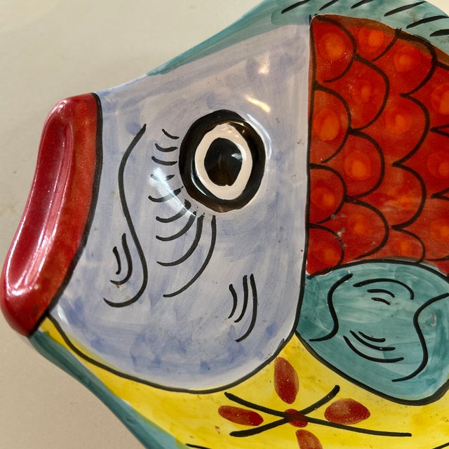 Colorful fish dish by Ted Desiur for Vietri, hand painted.