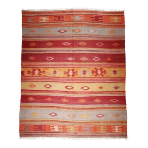Handwoven Handmade Turkish Kilim-5' 6'' X 6' 11''