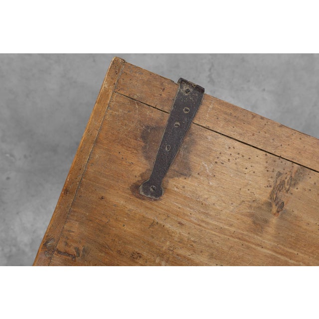 Rustic Oak Wooden Chest, France, 1900 For Sale - Image 10 of 11