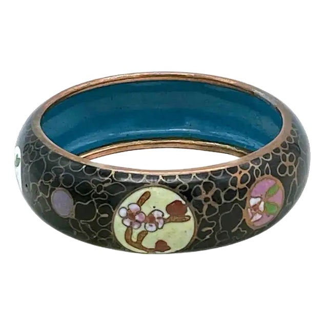 Vintage Bold Chinese Cloisonne Bangle For Sale