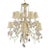 French Regency Style Crystal With Gold Frame Chandelier, Custom Shades, 12 Arms For Sale