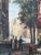Late 20th Century Late 20th Century P. Larson Realism European Cityscape Oil Painting on Board For Sale - Image 5 of 10