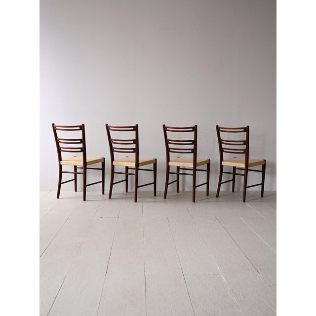 Scandinavian Chairs in Wood and Leather, 1960s, Set of 6 For Sale - Image 4 of 12