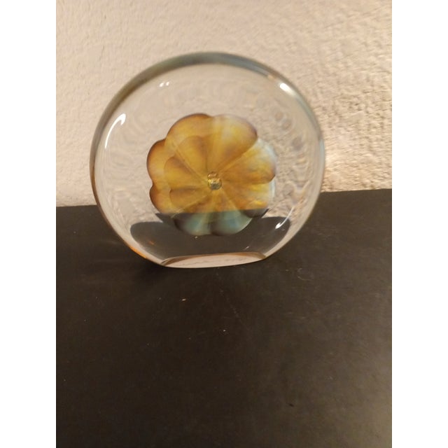 Glass 1980s Signed Michael O'Keefe 9/89 Veiled Underwater Translucent Paperweight For Sale - Image 7 of 7