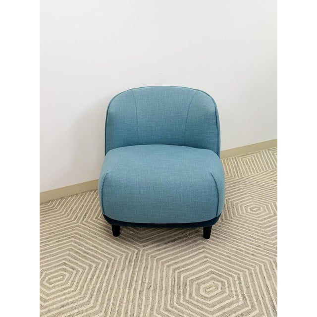 Blue Costal Modern Blue Upholstered Accent Chair Living Room Bedroom Comfortable For Sale - Image 8 of 9