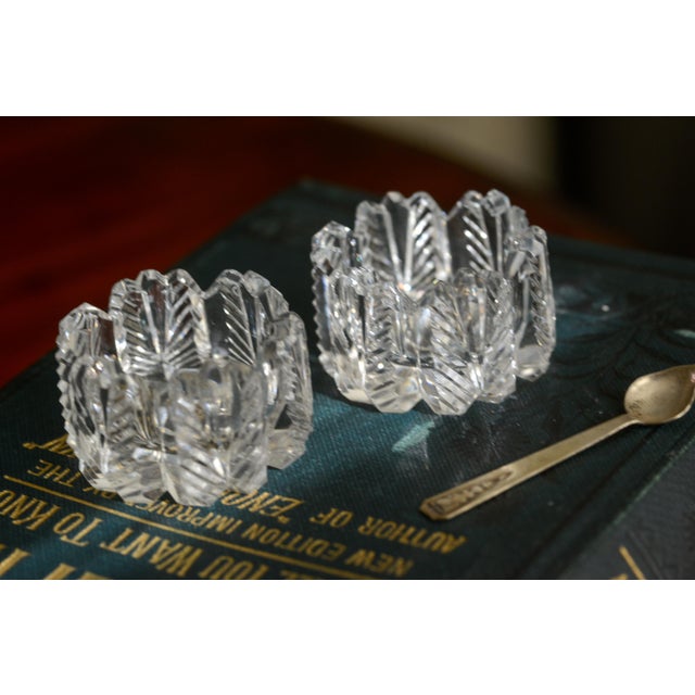 Antique Westmoreland Feather & Star Salt Cellars - Set of 2 For Sale - Image 10 of 10