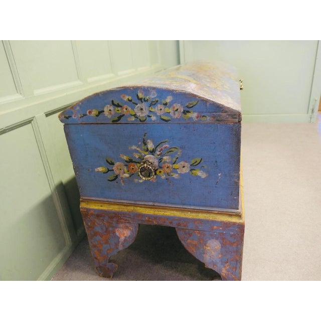 Large Italian Hand-Painted Cassone or Marriage Chest, 1850s For Sale - Image 6 of 9