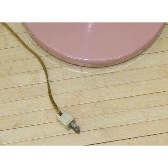 Laurel Lamp Company 1970s Pink Metal Torchiere Floor Lamp | Scalloped Shade For Sale - Image 4 of 5