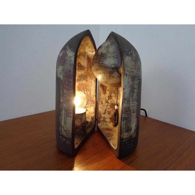 Ceramic Danish Two-Piece Studio Ceramic Table Lamp, 1960s For Sale - Image 7 of 18