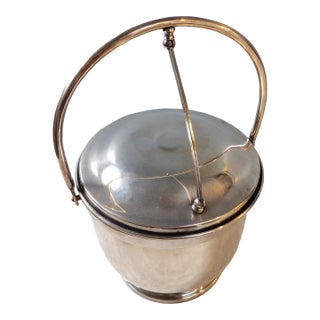 Mid-Century Silver Plate Ice Bucket by Poole For Sale