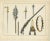 Title: 19th-century hand-coloured lithograph of medieval axes, maces, daggers, and firearm : this remarkable hand-coloured...