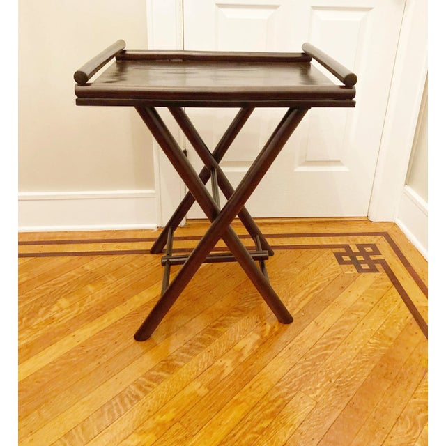 1990s Modern Bamboo Tray With Stand For Sale - Image 5 of 10