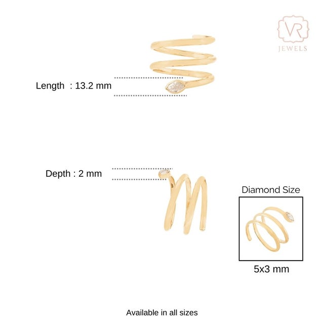 21st Century Insipired Diamond Snake Wrap Ring in 14k Gold in Bezel Set Size 6 For Sale - Image 10 of 15