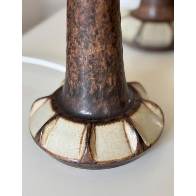 Beige Handmade Table Lamps by Marianne Starck for Michael Andersen & Son, Denmark, 1970s, Set of 2 For Sale - Image 8 of 9