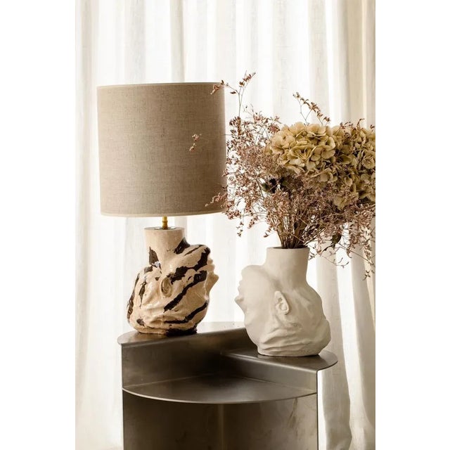 Brown Upside Down Head Table Lamp by Di Fretto For Sale - Image 8 of 9