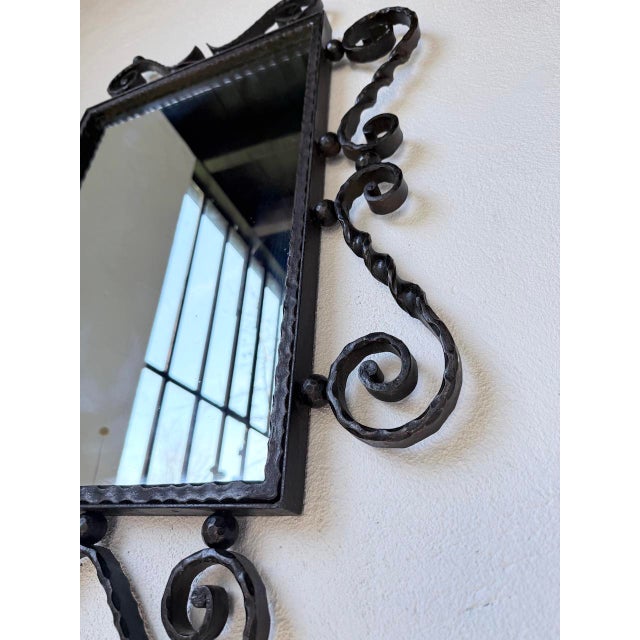 Brutalist Wrought Iron Mirror, 1940s For Sale - Image 12 of 18