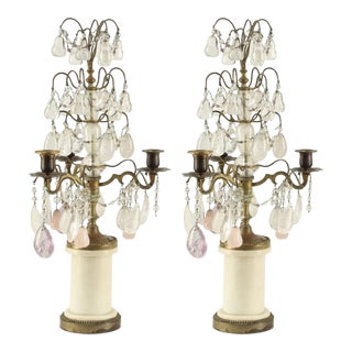 Pair of French 19th Century Continental Gilt Bronze Girandoles For Sale