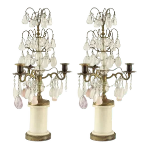 Pair of French 19th Century Continental Gilt Bronze Girandoles
