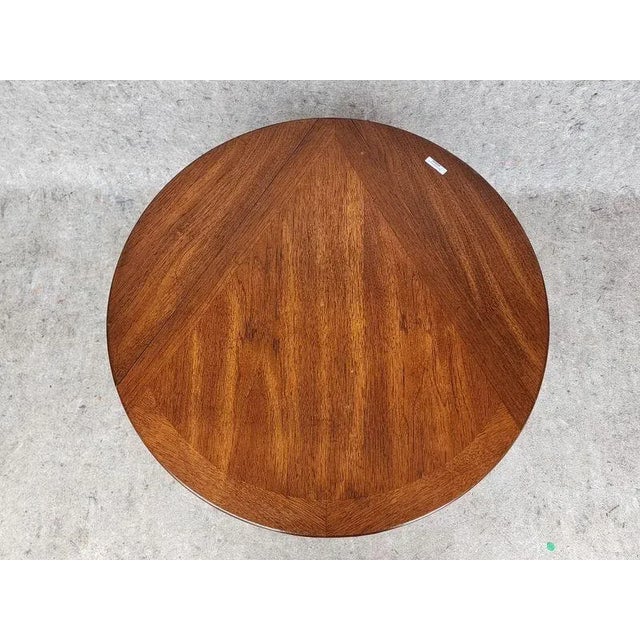 Wood 1960s Lane Furniture Vintage Triangular Drop Leaf Handkerchief Accent Table For Sale - Image 7 of 7