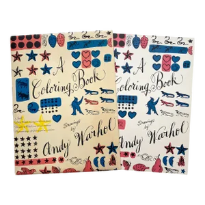 " a Coloring Book : Drawings by Andy Warhol " Vintage 1990 1st Edition Lithograph Print Slipcase Extra Large Pop Art Book
