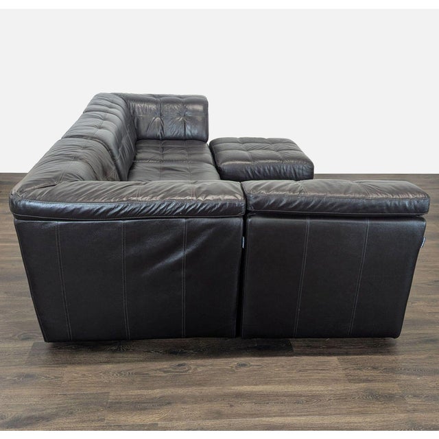 Modern Chateau D’Ax Brown Leather Sectional Sofa - Modern L-Shaped Couch For Sale - Image 3 of 8