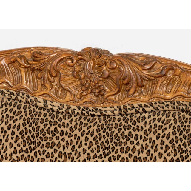 Louis XV Style Leopard Print Walnut Swivel Chair For Sale - Image 4 of 9