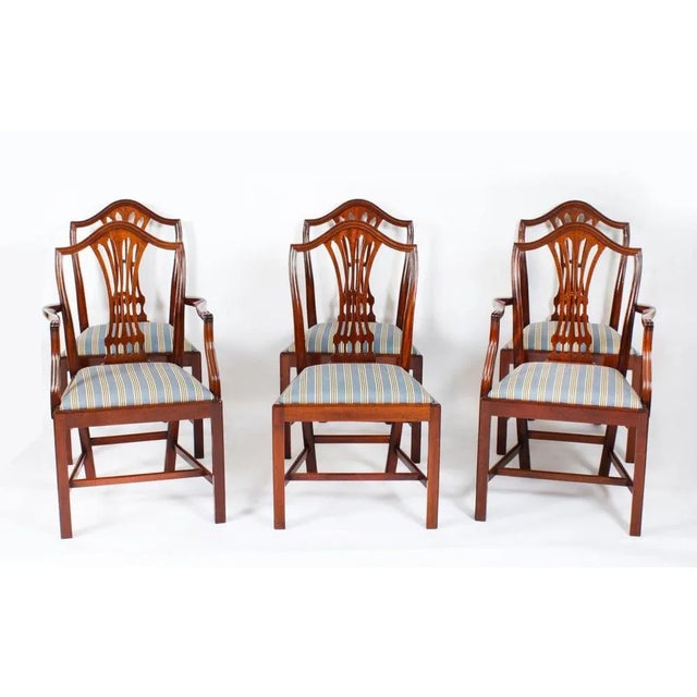 Blue Vintage Oval Dining Table & Chairs attributed to William Tillman, 1980s, Set of 7 For Sale - Image 8 of 18