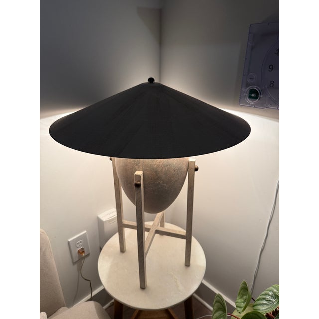 1980s 1980s Max Blumberg Sculptural Urn Table Lamp in Travertine Finish | Postmodern Memphis Era For Sale - Image 5 of 5