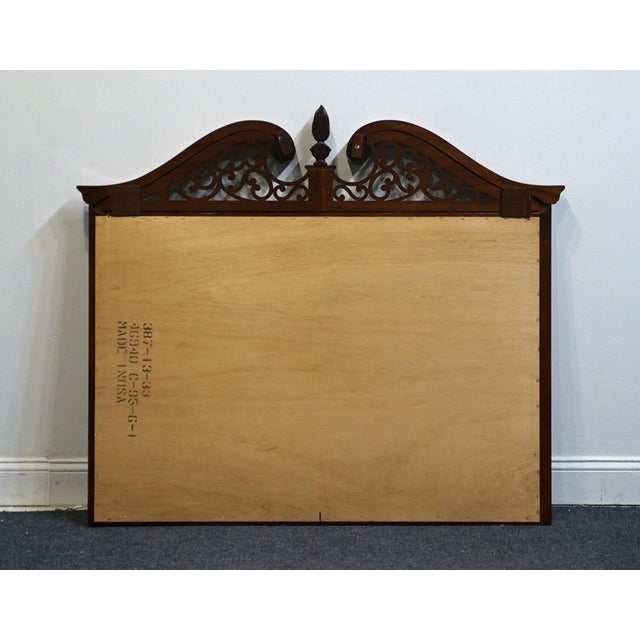 Late 20th Century Stanley Furniture Stoneleigh Collection Solid Mahogany Traditional 452″ Pierced Pediment Mirror 387-13-33 For Sale - Image 5 of 6