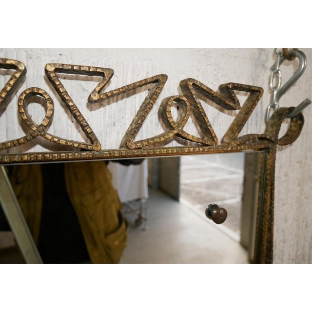 Metal Italian Modernist Metal Mirror by Pier Luigi Colli, 1940s For Sale - Image 7 of 18