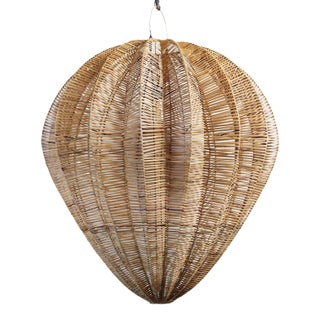 Honey Rattan Starfruit Pendant Light Large For Sale