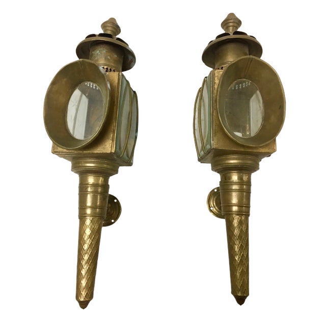 Early 20th Century American Coach Lamps Sconces - a Pair For Sale