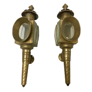 Early 20th Century American Coach Lamps Sconces - a Pair