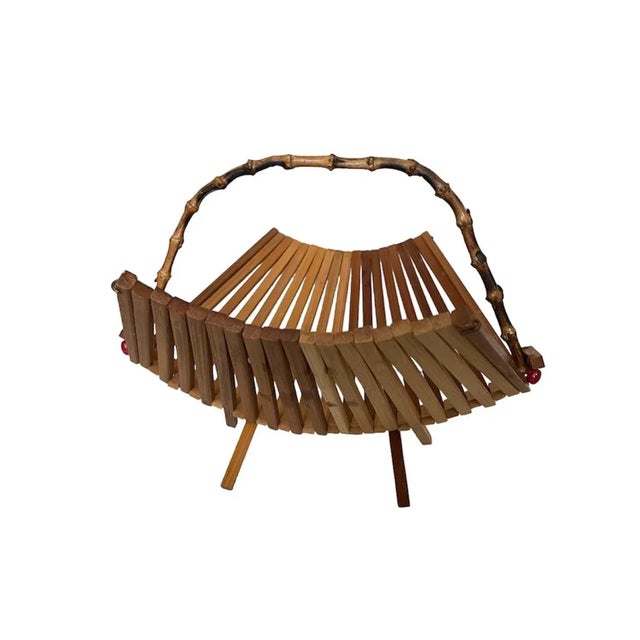 Minimalism Mid-Century Folding Bamboo Bowl For Sale - Image 3 of 5