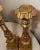 Pair Large Vintage Carved Ornate Gold Gilt Wood Religious Altar Candlesticks For Sale - Image 4 of 11