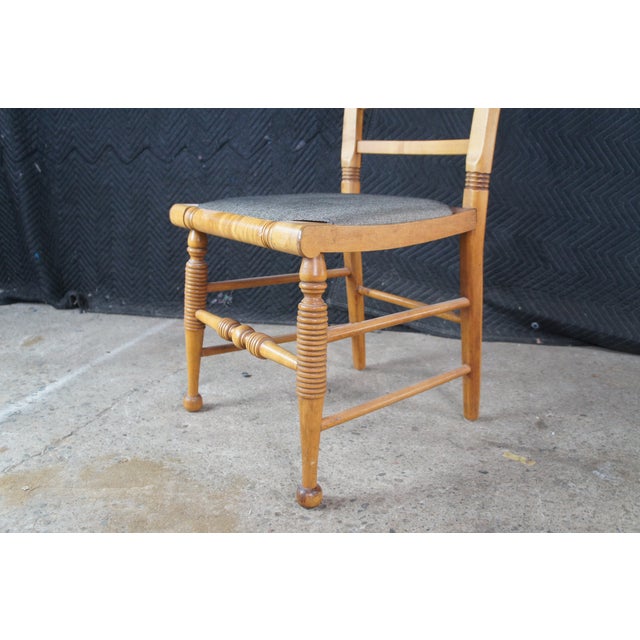 Early 20th Century Early 20th Century 6 Rike-Kumler Early American Maple Rush Seat Country Farmhouse Dining Chairs For Sale - Image 5 of 14