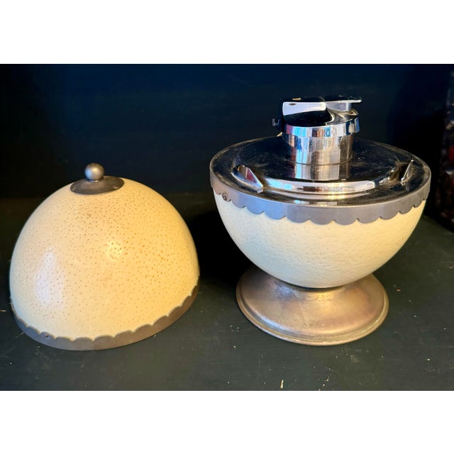 Italian Vintage Italian Ostrich Egg Lighter For Sale - Image 3 of 6