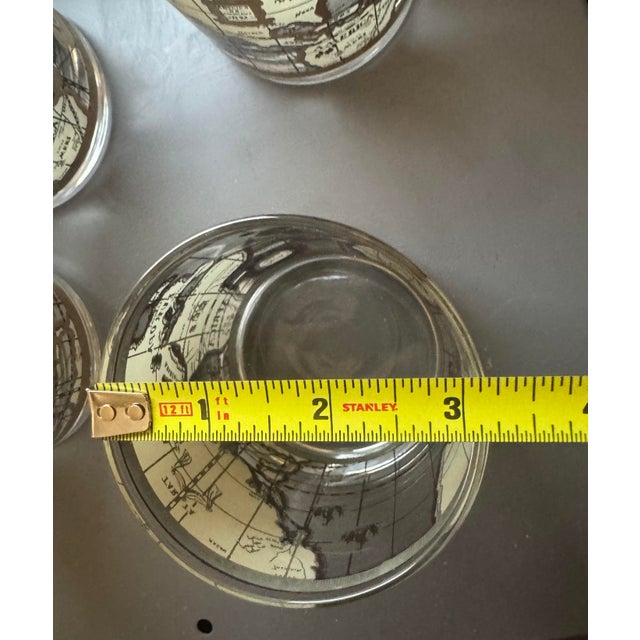 1960s Cera 22k Gold Old World Map Lowball Glasses - Set of 6 For Sale - Image 11 of 11