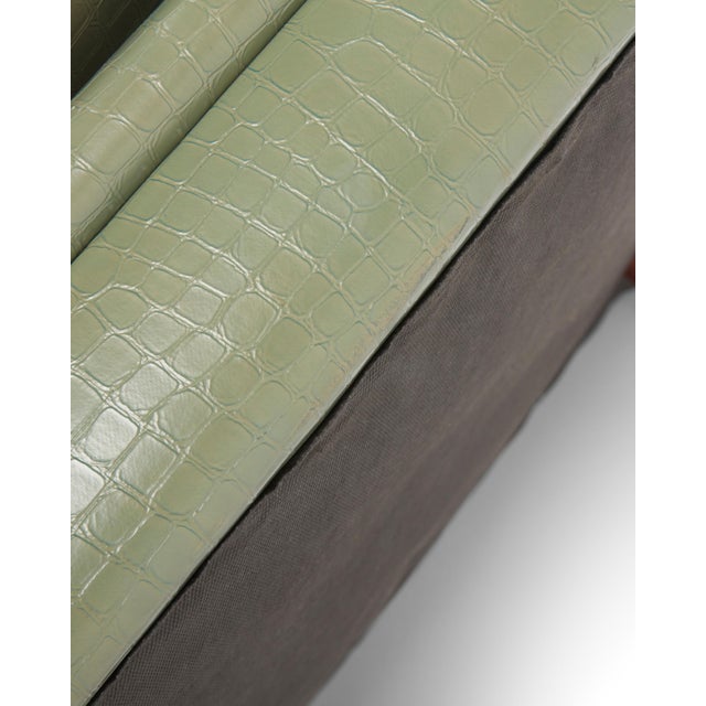 Svend Skipper -1960s Danish Modern Lounge Chair in Sage Faux Alligator For Sale - Image 9 of 11